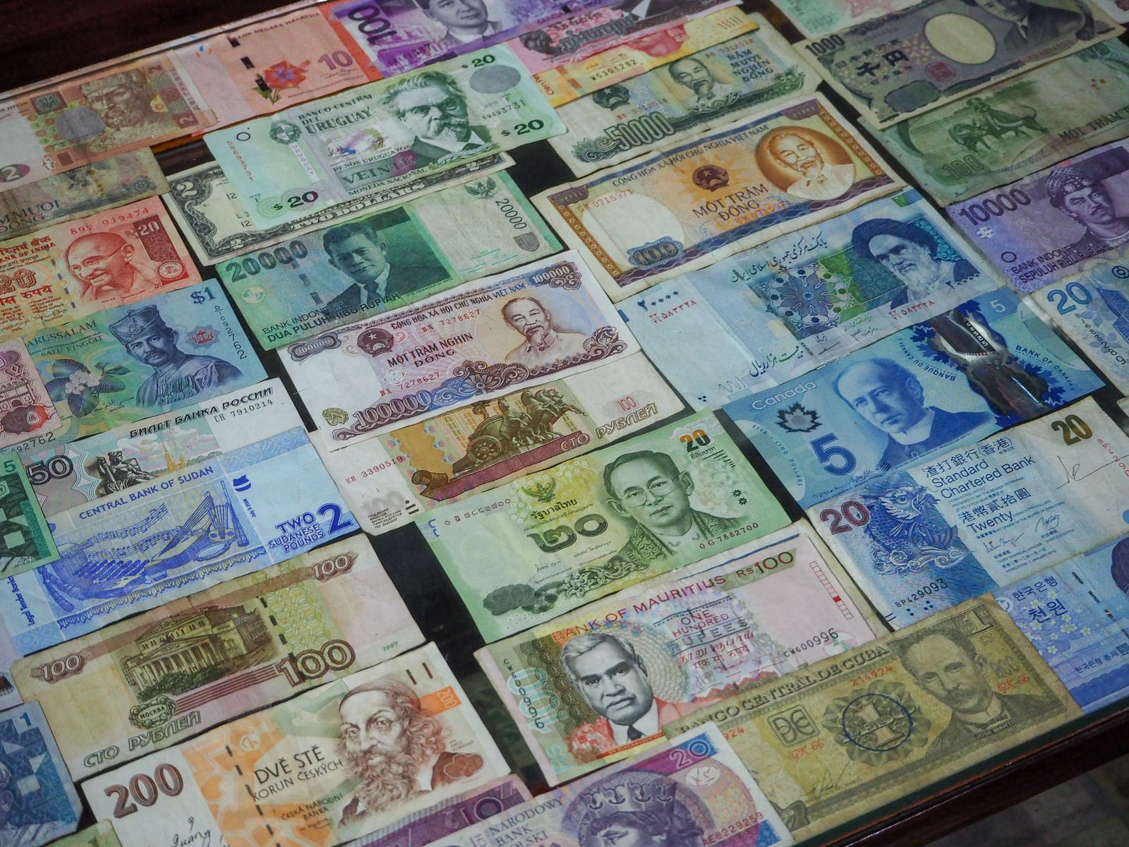 International currencies representing cross-border trade and investment